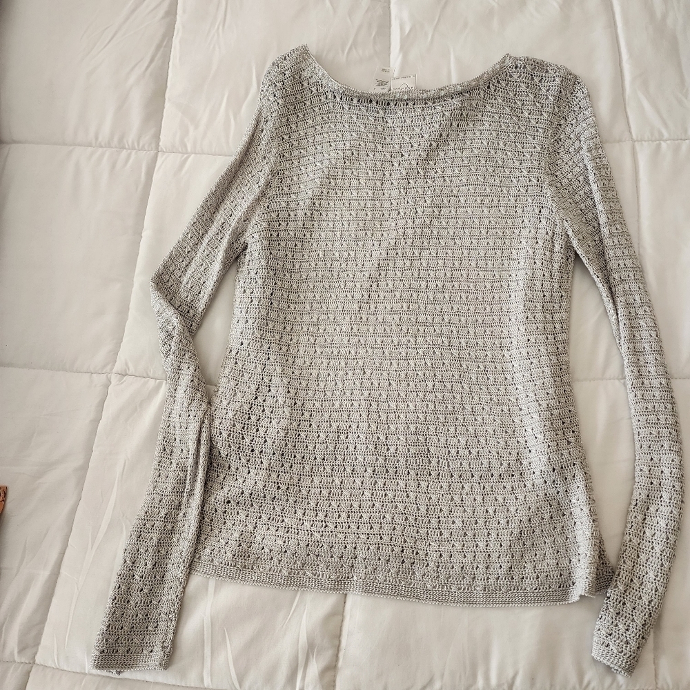 C - Emma and James Beautiful Crochet Sweaters with Sequins Neckline Sz L - Picture 4 of 4